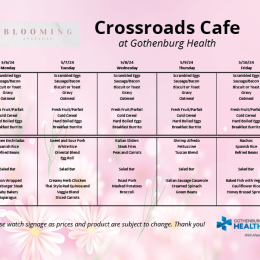 Cafe menu for May 6-10