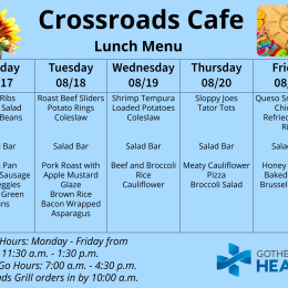 Lunch Menu for August 17-21