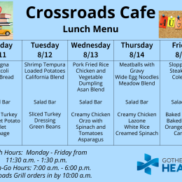 August 11- 15 lunch menu 