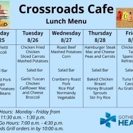Lunch Menu for August 25-29