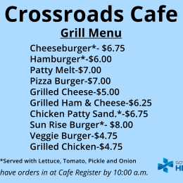 Cafe Grill menu and prices 