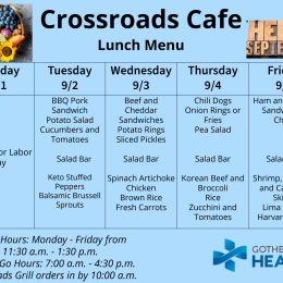 Lunch Menu for September 1-5