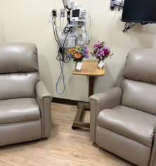 Fresh flowers in chemotherapy room