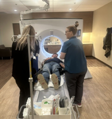Mock patient in CT for drill