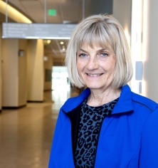 Mary Lou Block standing in Gothenburg Health