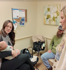 Parents in exam room with Dr. Dalrymple