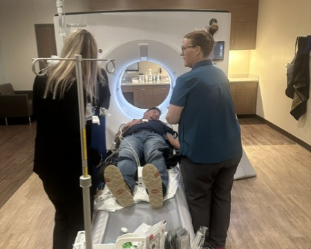 Mock patient in CT for drill