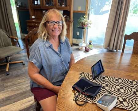 Mary Finke with remote patient monitoring
