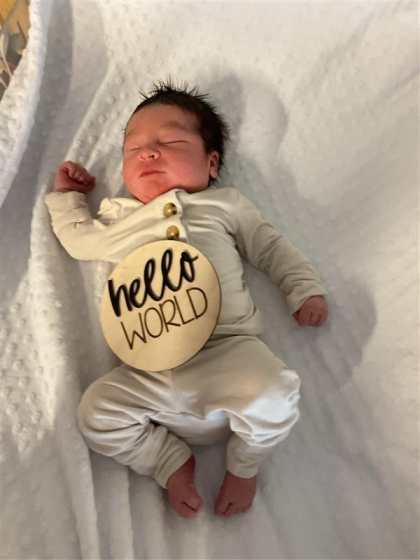 Newborn photo of Krue Hayes 