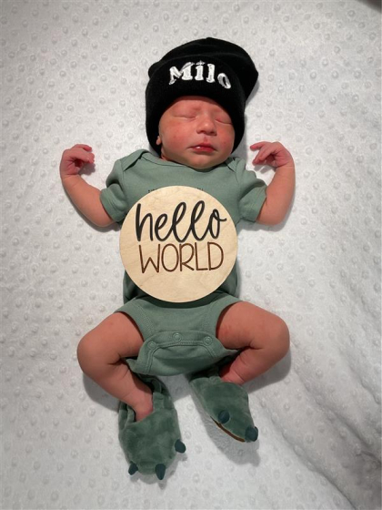 Newborn photo of Milo Blair 