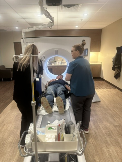 Mock patient in CT for drill