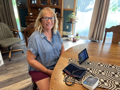 Mary Finke with remote patient monitoring