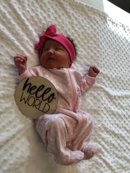 New born picture of Wrenlee Leah
